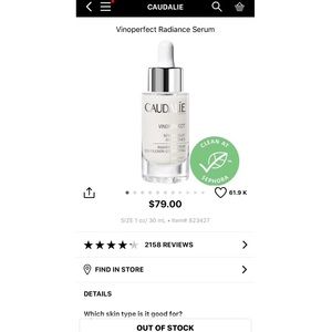 Caudalie Makeup - New Sealed Caudalie Vinoperfect Radiance Serum Caudalie Makeup - New Sealed Caudalie Vinoperfect Radiance Serum